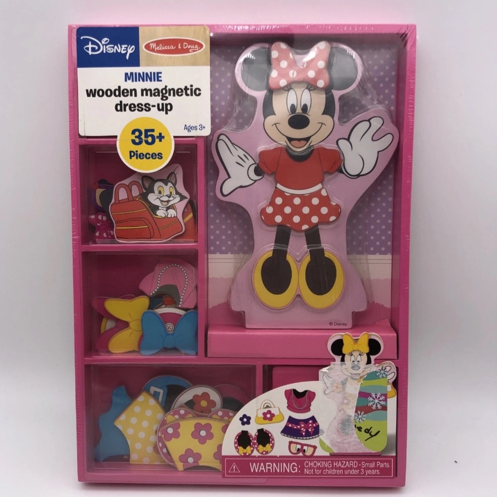 Melissa & Doug Minnie Wooden Magnetic Dress-Up - Pink, Red, Yellow, Black, White